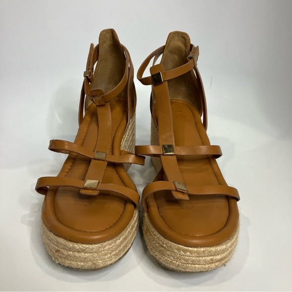 Franco Sarto Pana espadrille platform wedge sandals tan cream women’s size 10 - Picture 2 of 9